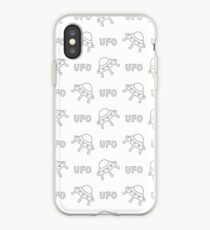 Vinilo o funda para iPhone Patrón de día ovni, doodle de fondo sin fisuras contorno.