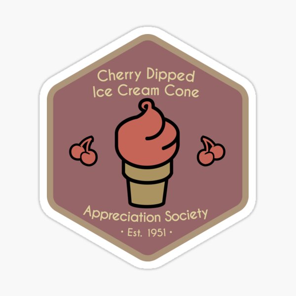 Cherry Ice Cream Cone Appreciation Society Sticker