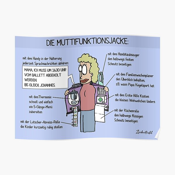 Zeichenteufel - Muttifunktionsjacke Poster
