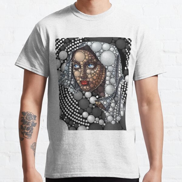 Pearl circlism pixel portrait Classic T-Shirt
