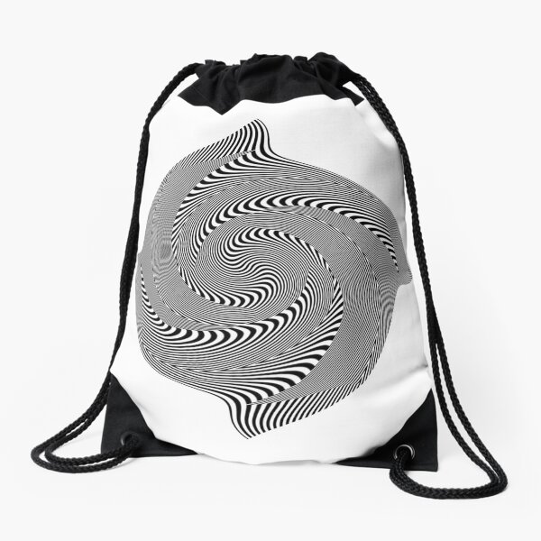 Black and white #illusion #clipart #BlackAndWhite #illusionClipart Drawstring Bag