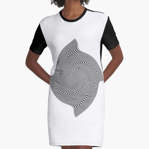 Black and white #illusion #clipart #BlackAndWhite #illusionClipart Graphic T-Shirt Dress