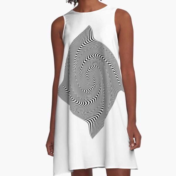 Black and white #illusion #clipart #BlackAndWhite #illusionClipart A-Line Dress