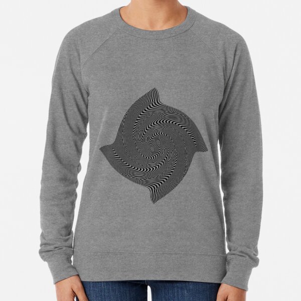 Black and white #illusion #clipart #BlackAndWhite #illusionClipart Lightweight Sweatshirt