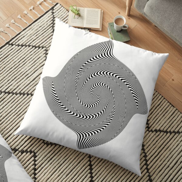 Black and white #illusion #clipart #BlackAndWhite #illusionClipart Floor Pillow