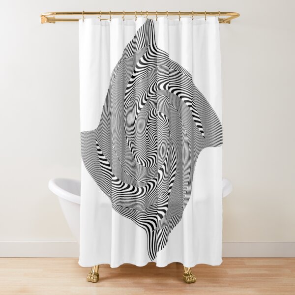 Black and white #illusion #clipart #BlackAndWhite #illusionClipart Shower Curtain