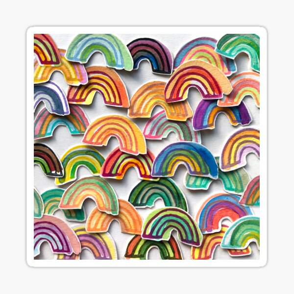 Rainbow Watercolor Stickers Sticker