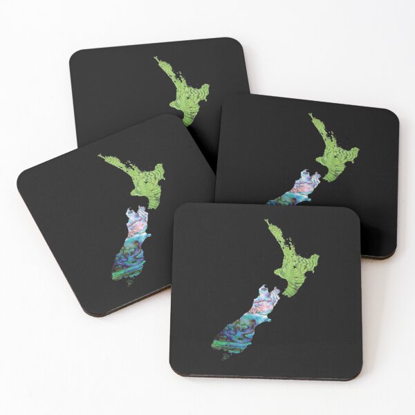 Item preview, MAPA DE NUEVA ZELANDA SIMPLE PAUA FERNS designed and sold by Madjack Tees Kiwi SuperStore.