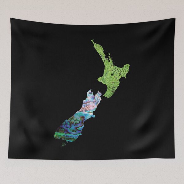 Item preview, MAPA DE NUEVA ZELANDA SIMPLE PAUA FERNS designed and sold by Madjack Tees Kiwi SuperStore.