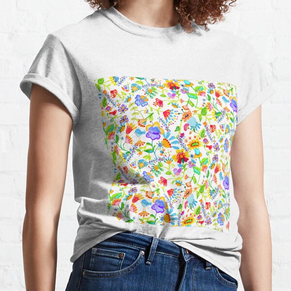 Folk art flowers Classic T-Shirt