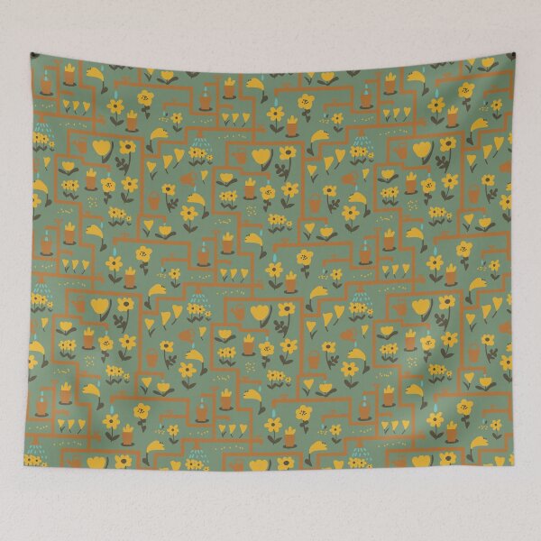 Item preview, flowers and pipes gardening pattern designed and sold by rysunki-malunki.