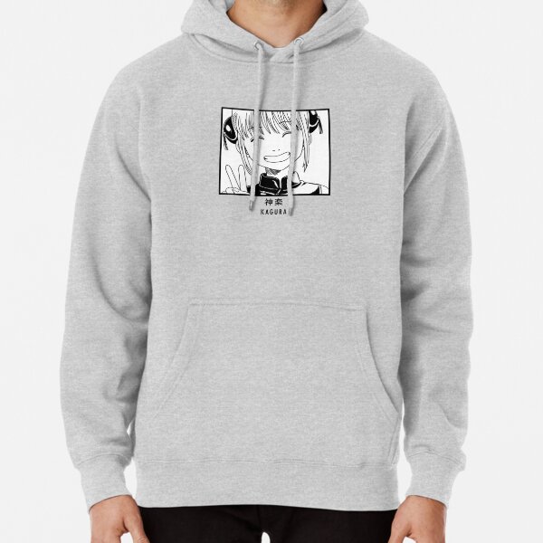 Gintama Kagura Peace Sign with Japanese Text Pullover Hoodie