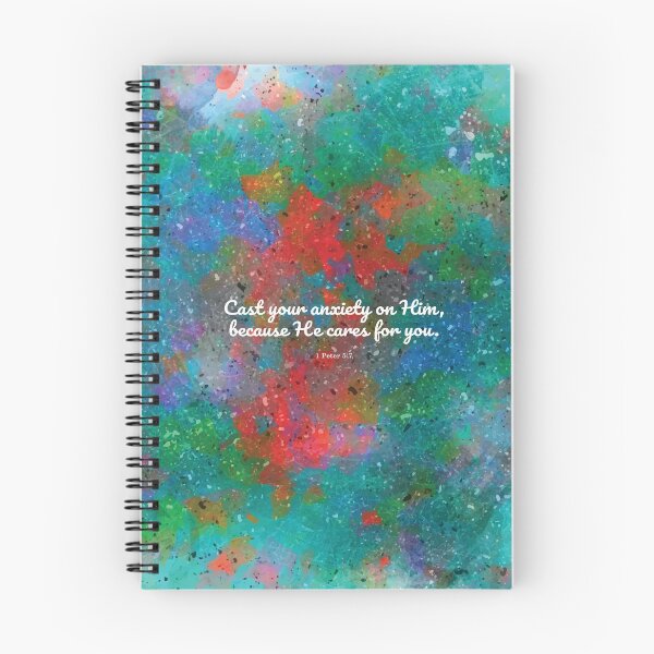 Item preview, Cast your anxiety on Him, because He cares for you. 1 Peter 5:7 designed and sold by StudioCitrine.