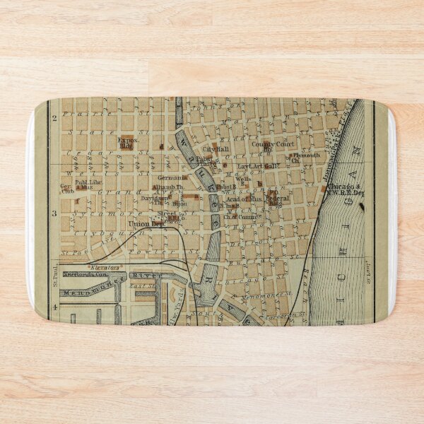 Item preview, Vintage Map of Milwaukee WI (1904) designed and sold by BravuraMedia.