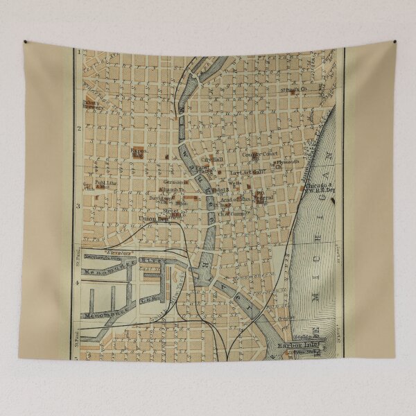 Item preview, Vintage Map of Milwaukee WI (1904) designed and sold by BravuraMedia.