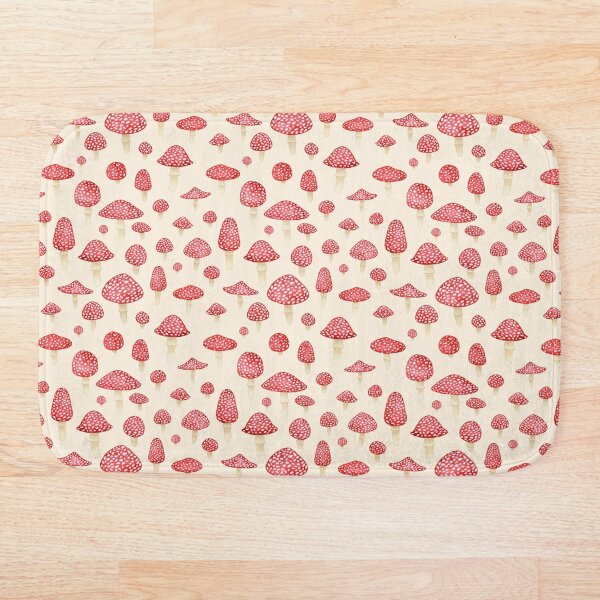 Item preview, Amanita Mushrooms Red on Cream designed and sold by dragonstarart.
