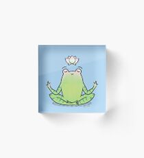 Zen Yoga Frog Acrylic Block