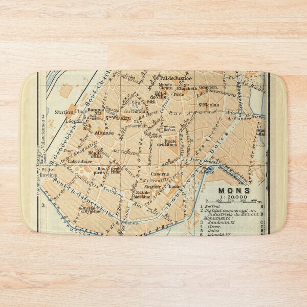 Item preview, Vintage Mons Belgium Map (1910) designed and sold by BravuraMedia.