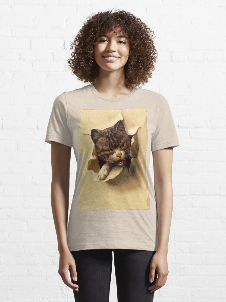 t shirt with cat coming out