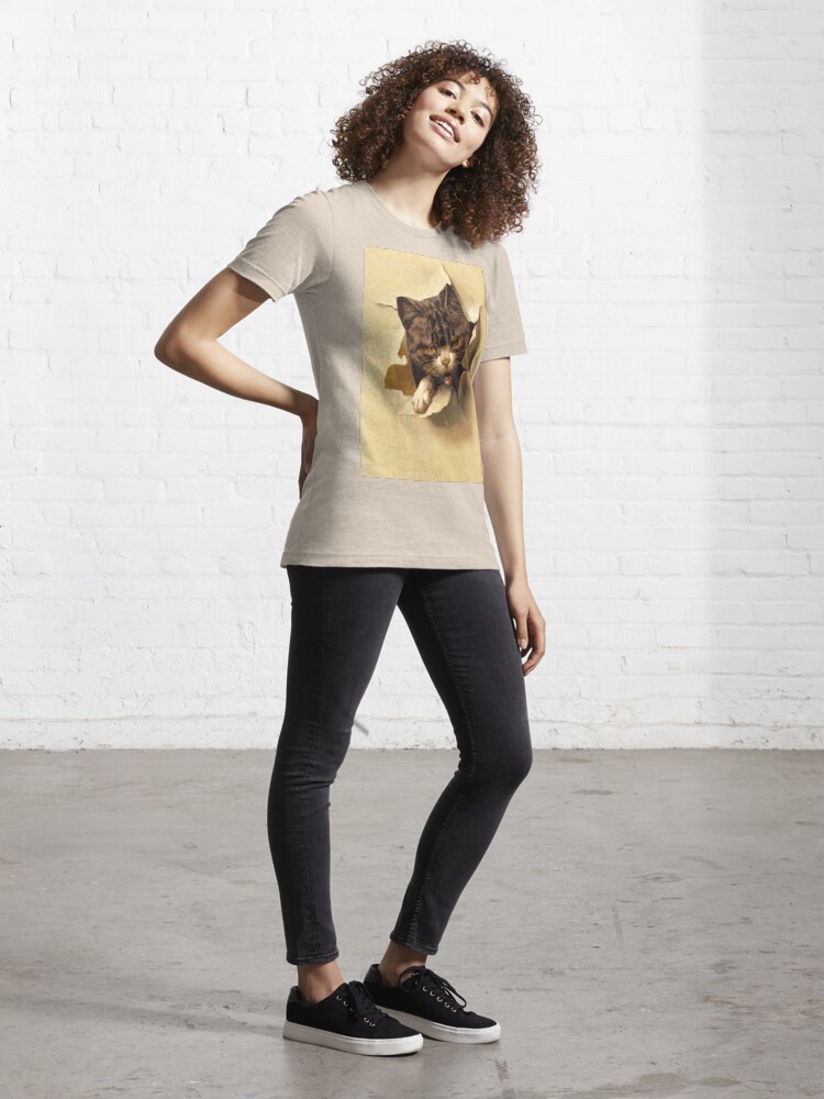 t shirt with cat coming out