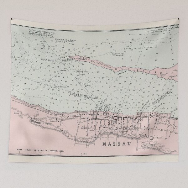 Item preview, Vintage Nassau Bahamas Map (1904) designed and sold by BravuraMedia.