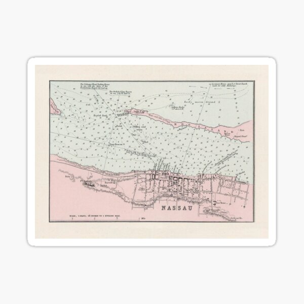 Artikel-Vorschau von Vintage Nassau Bahamas Karte (1904), designt und verkauft von BravuraMedia.