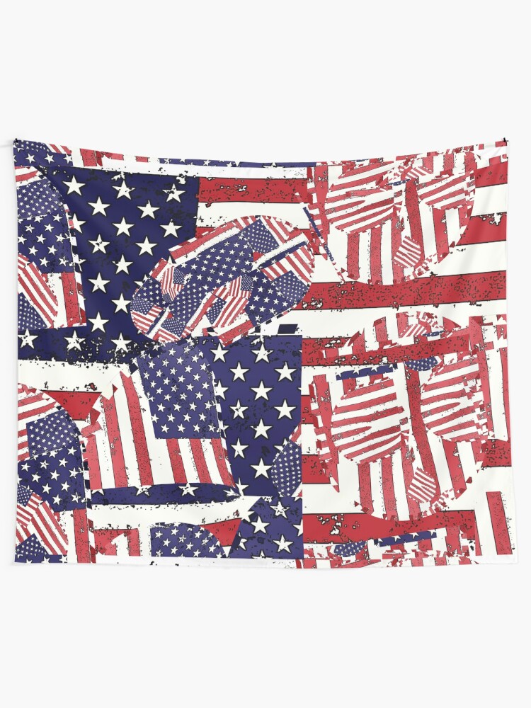 Alternate view of Stars and Stripes pattern Tapestry