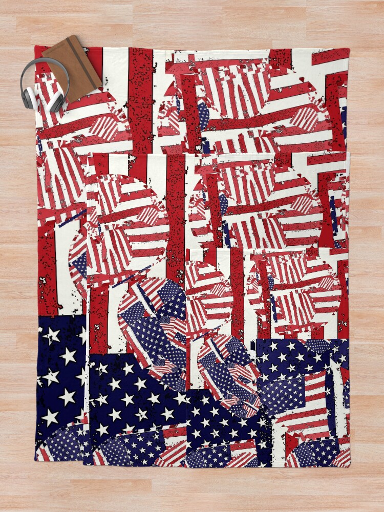Alternate view of Stars and Stripes pattern Throw Blanket