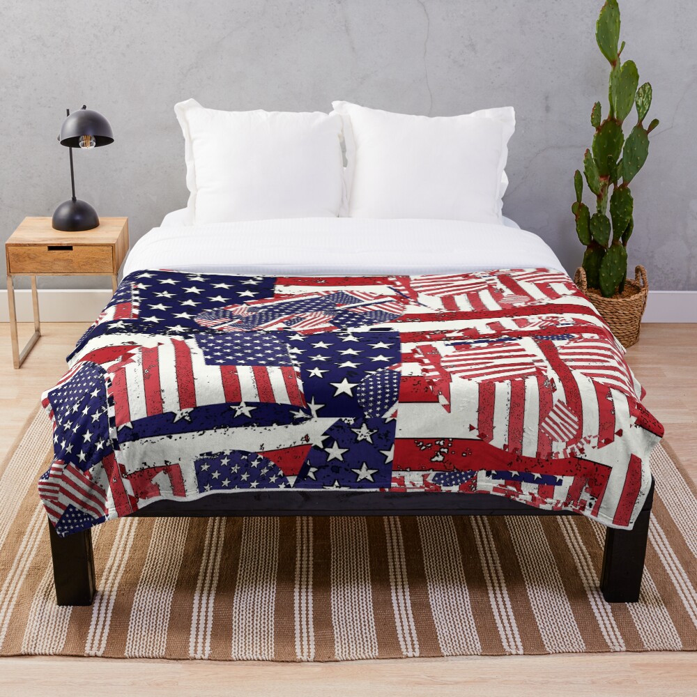 Stars and Stripes pattern Throw Blanket