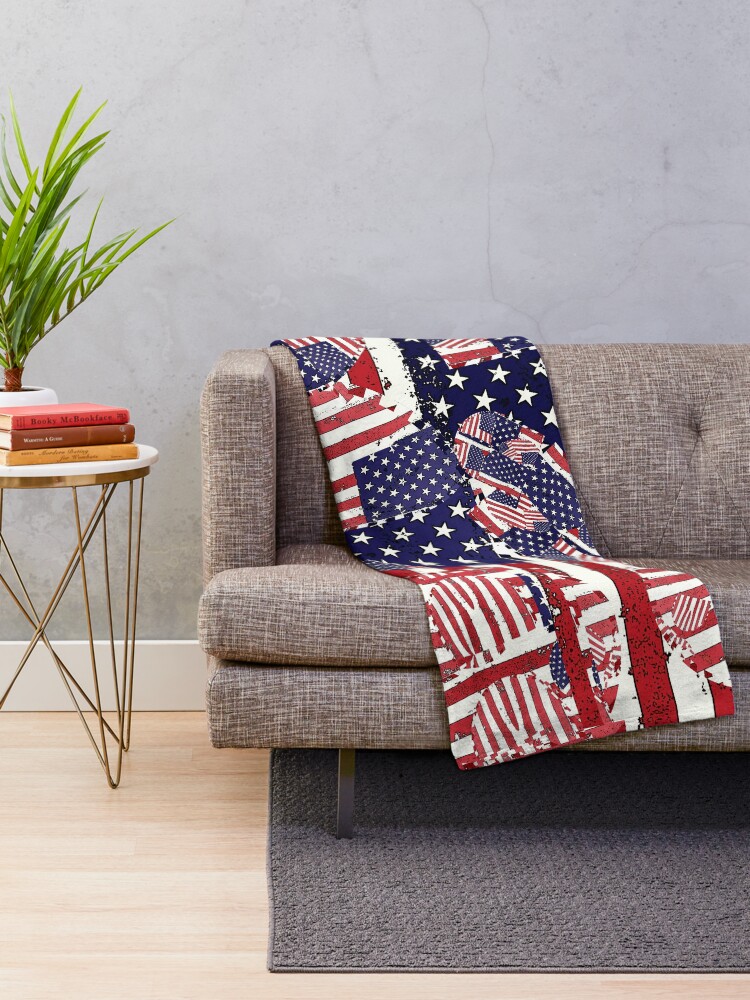 Alternate view of Stars and Stripes pattern Throw Blanket