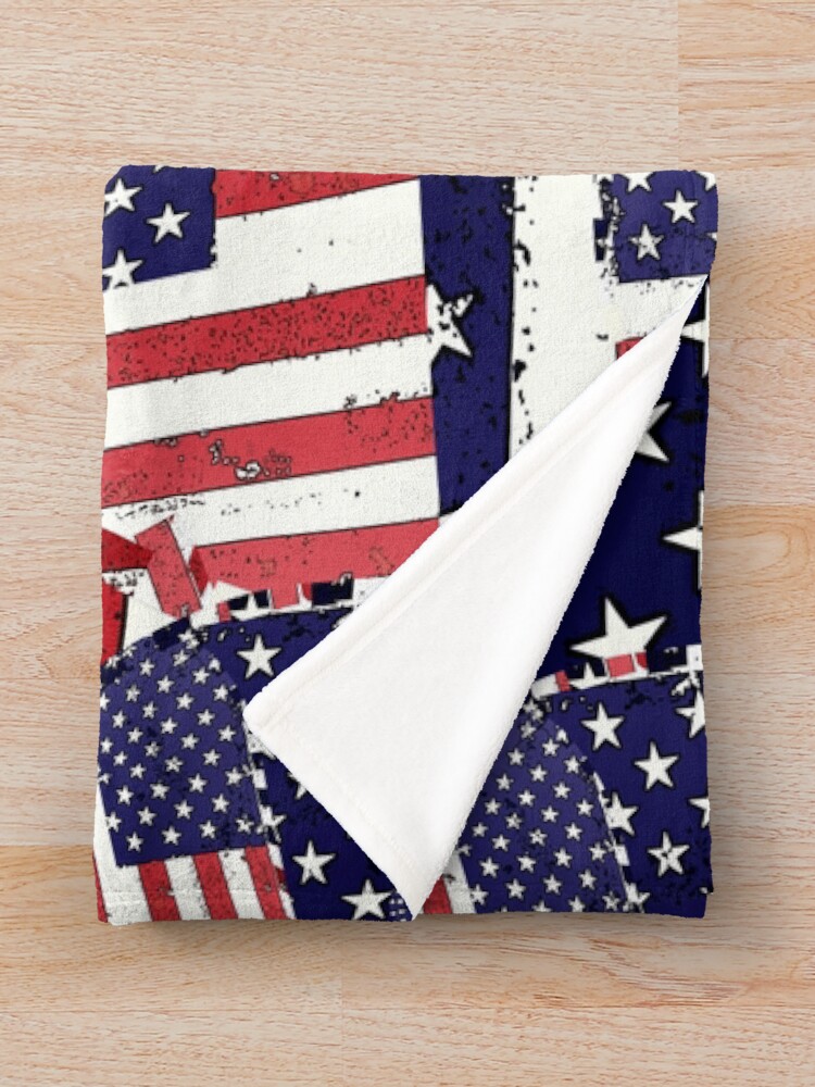 Alternate view of Stars and Stripes pattern Throw Blanket