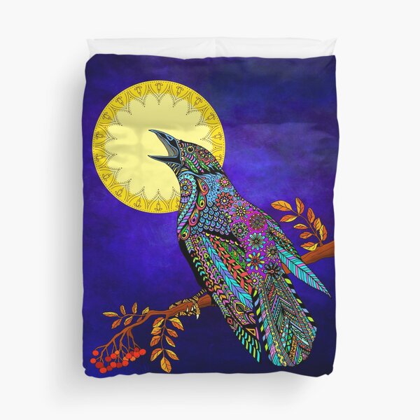 Electric Crow Duvet Cover