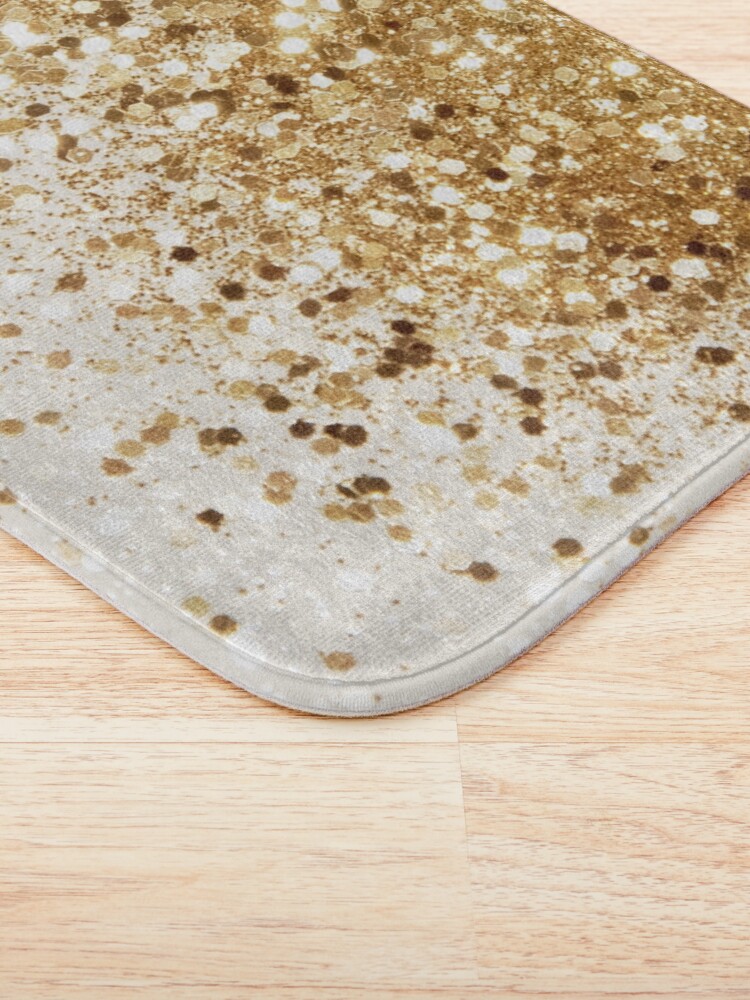 Alternate view of Sparkling Gold Glitter Glam #2 (Faux Glitter) #shiny #decor #art Bath Mat