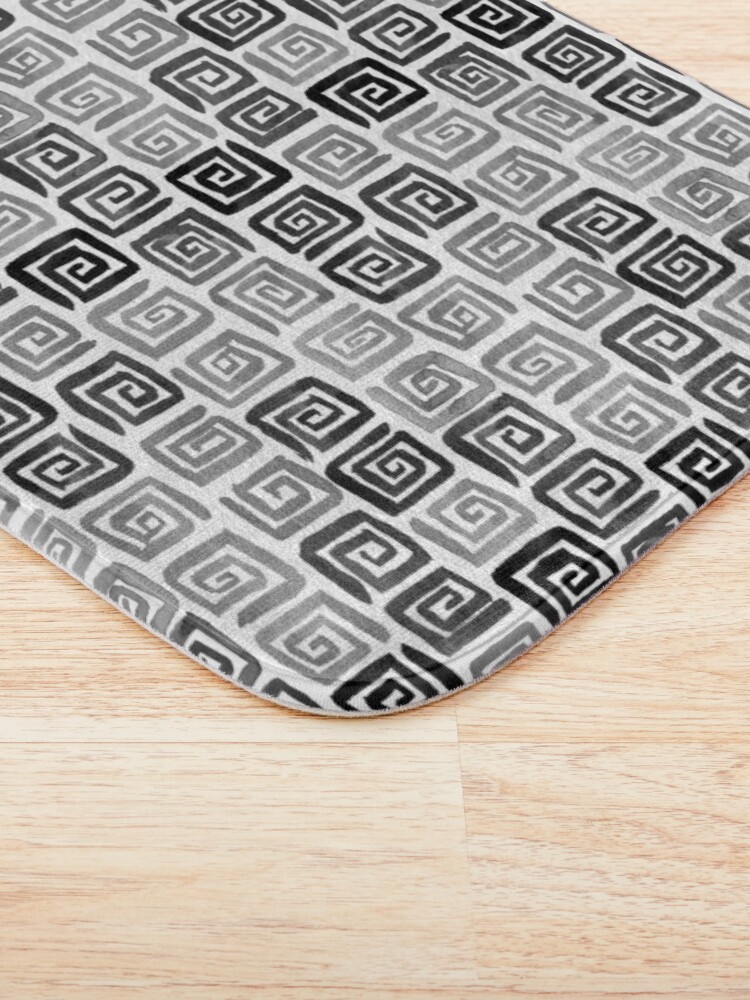 Alternate view of Greek Key Pattern - Monochrome Bath Mat