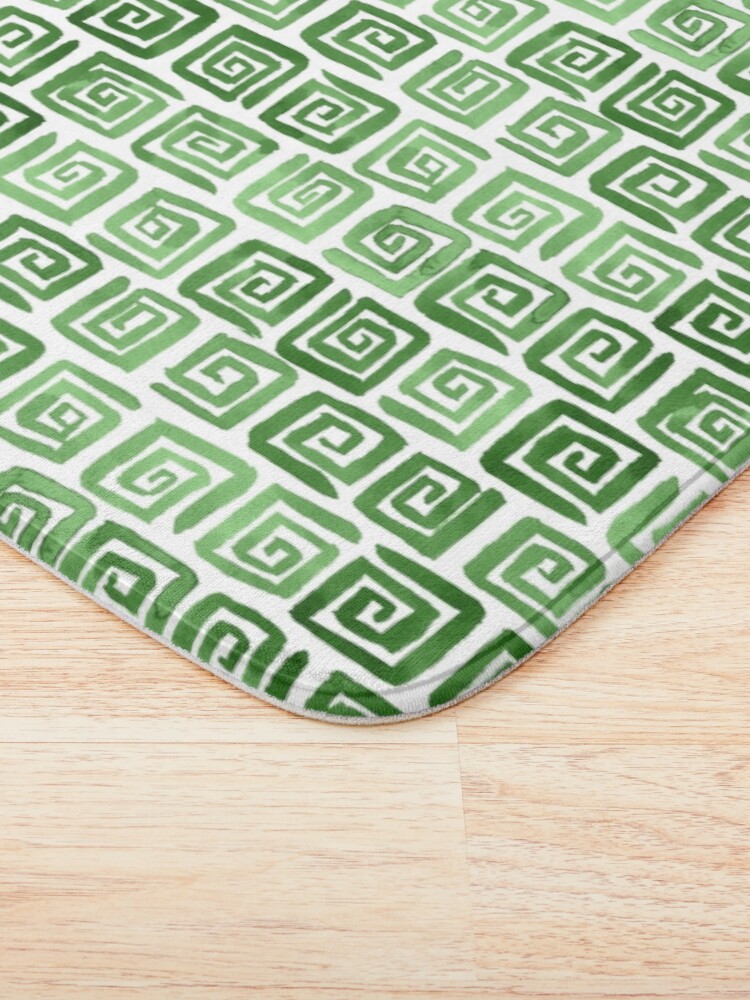 Alternate view of Greek Key Pattern - Green Bath Mat