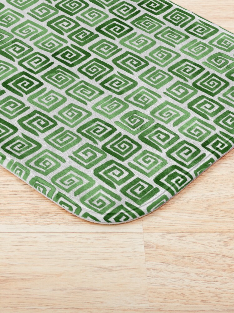 Alternate view of Greek Key Pattern - Green Bath Mat