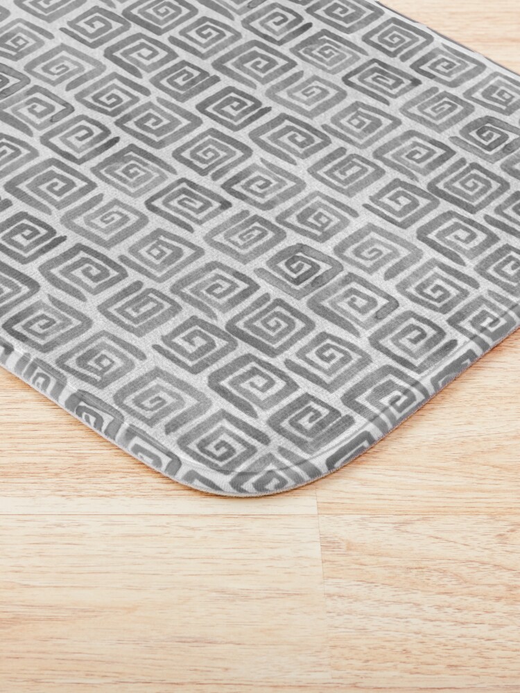 Alternate view of Greek Key Pattern - Greyscale Bath Mat