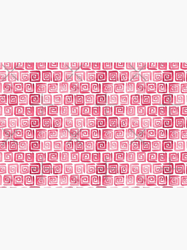 Watercolor Greek Key Pattern - Pink by annieparsons