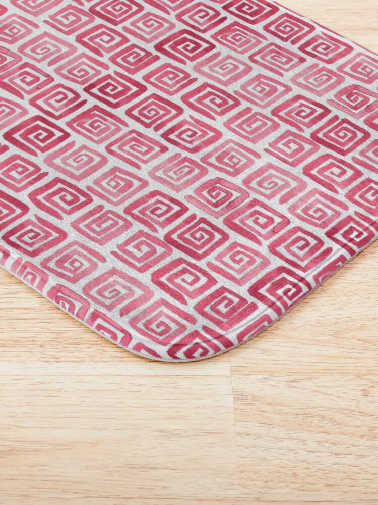 Alternate view of Watercolor Greek Key Pattern - Pink Bath Mat
