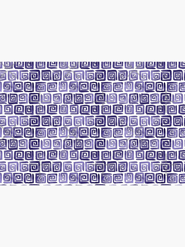 Watercolor Greek Key Pattern - Purple by annieparsons