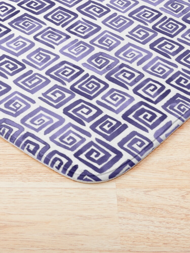 Alternate view of Watercolor Greek Key Pattern - Purple Bath Mat