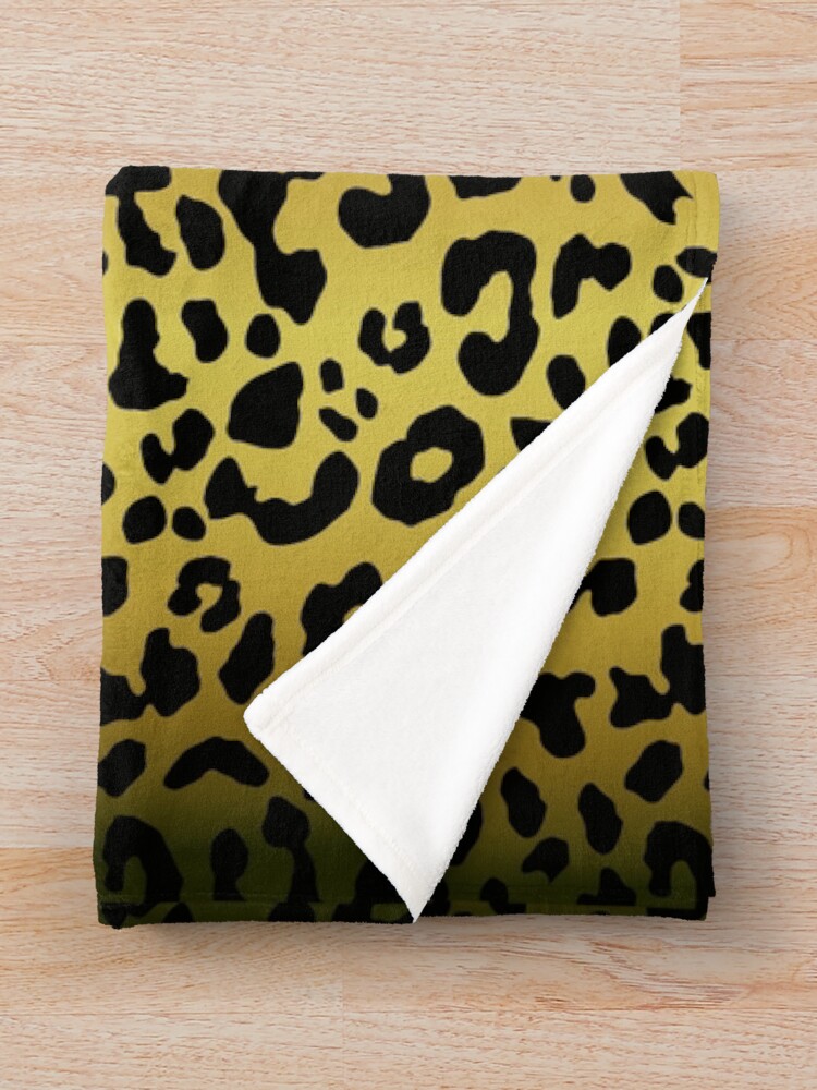 "Gold and black metallic leopard spots, animal fur print" Throw Blanket