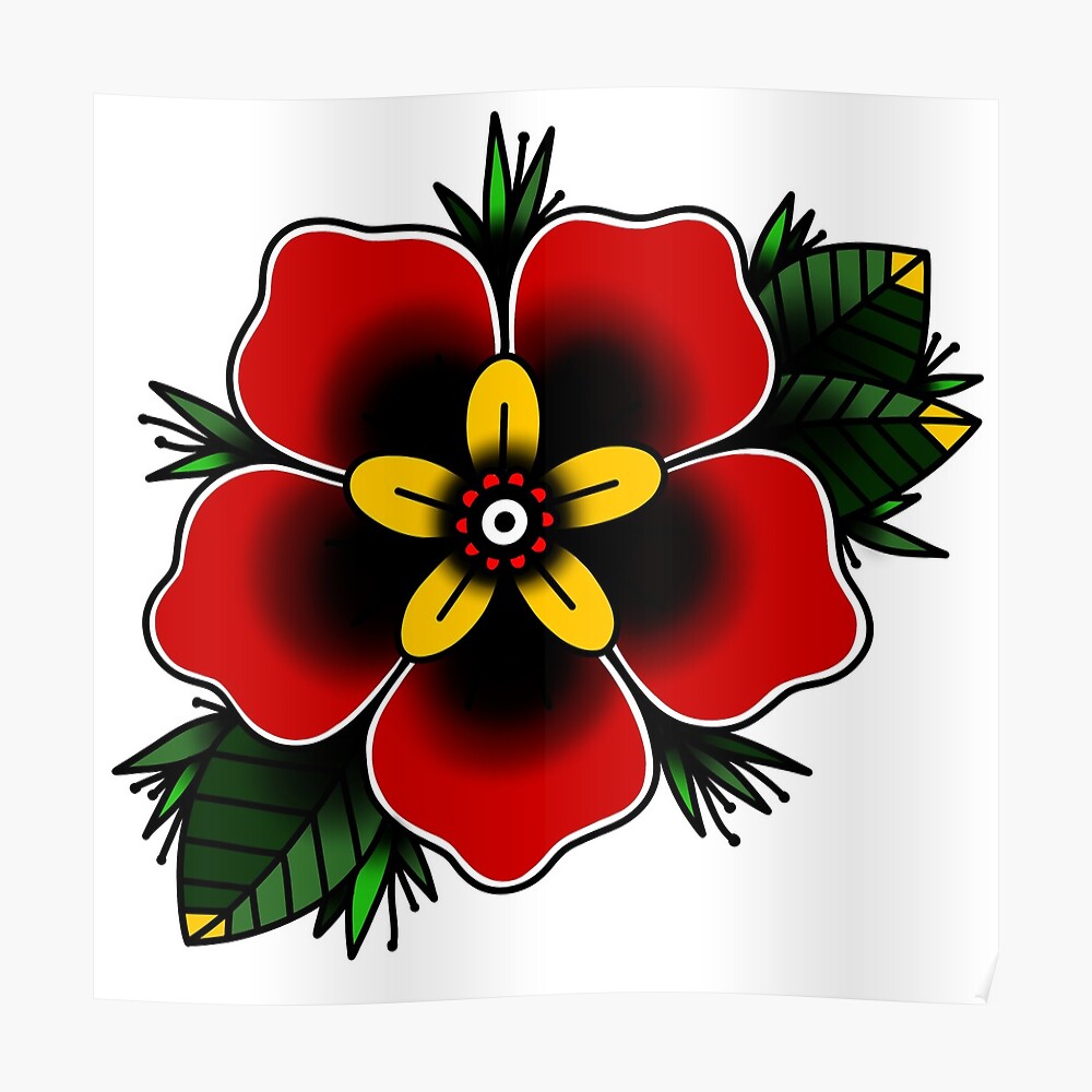Flower Doodle Icon Traditional Tattoo Illustration Stock Illustration   Illustration of american decorative 184933736