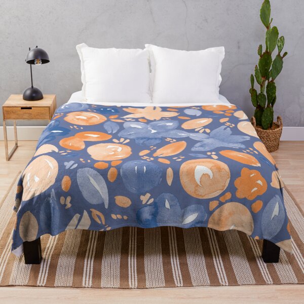 Item preview, Floral Pattern #5 | Blue and Orange designed and sold by RebeccaFlaherty.