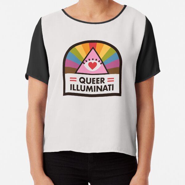 Queer Illuminati Badge Chiffon Top