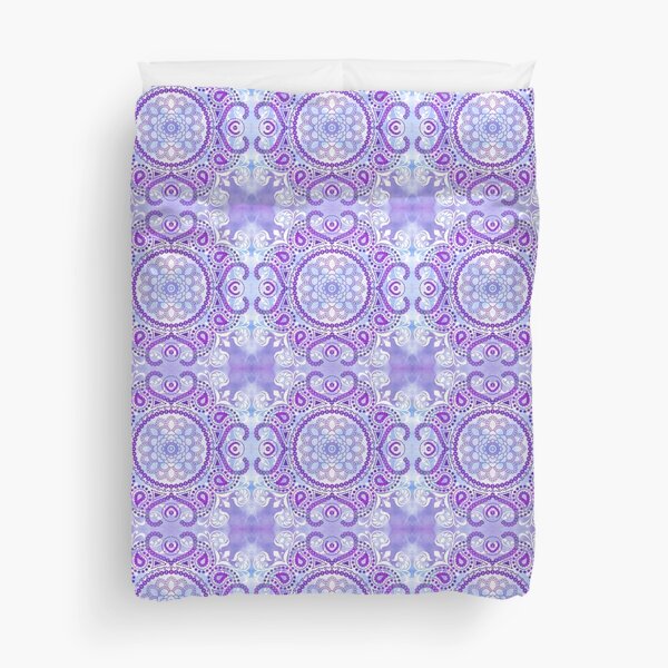 Purple Lotus Mandala Duvet Cover
