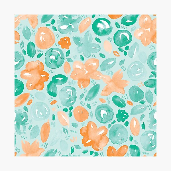 Item preview, Motif floral # 5 | Menthe et orange designed and sold by lovelettered.