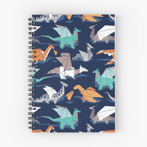 Item preview, Origami dragon friends // oxford navy blue background designed and sold by SelmaCardoso.