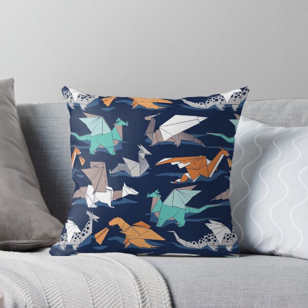 Item preview, Origami dragon friends // oxford navy blue background designed and sold by SelmaCardoso.