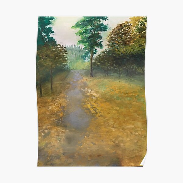"forest cemetery path," original painting by mjh, 12-30-2018 Poster